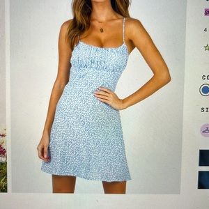 Princess Polly Elvia Mini Dress Light Blue Floral - 12